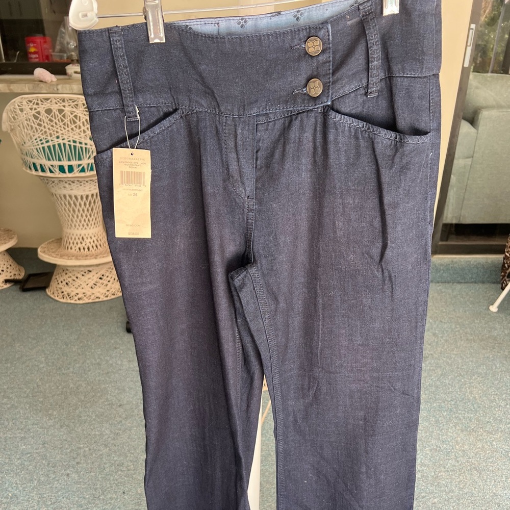 BCBGMAXAZRIA BLUE DENIM WIDE LEG JEANS SIZE 26